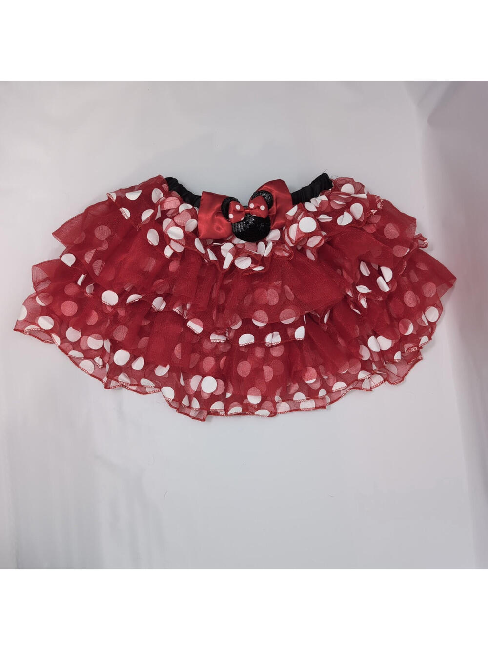 Disney Minnie Mouse Skirt Red Polka Dot Ruffled Tulle Child Small